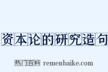 资本论的研究造句是什么意思的图片